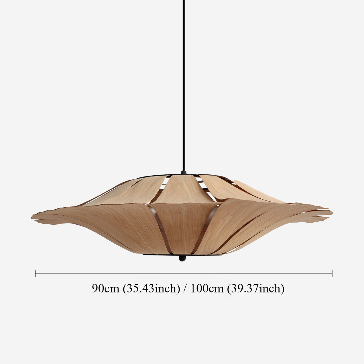 Serene Wood Veneer LED Pendant Light with Tranquil Disc Design