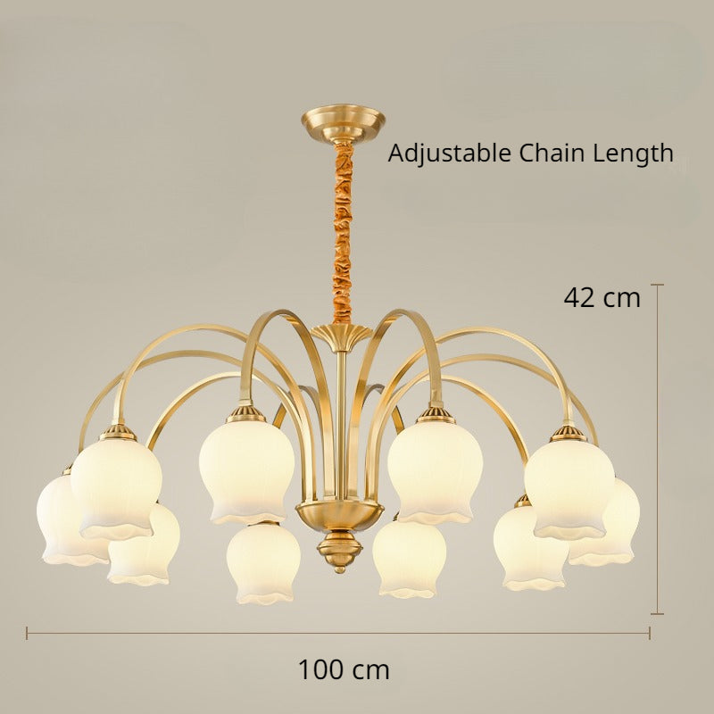 European Luxury Vintage Floral Glass Chandelier