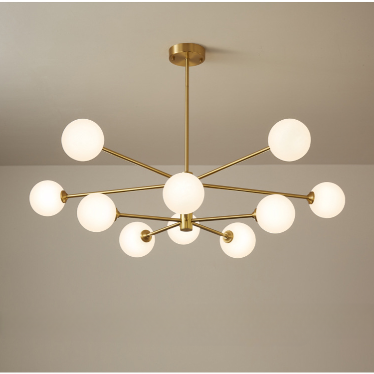 Nordic Brass Sputnik Globe Chandelier