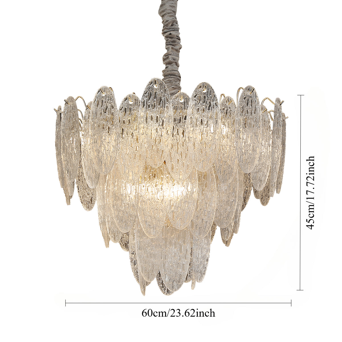 Elegant Layered Design Champagne Gold Luxury Glass Chandelier