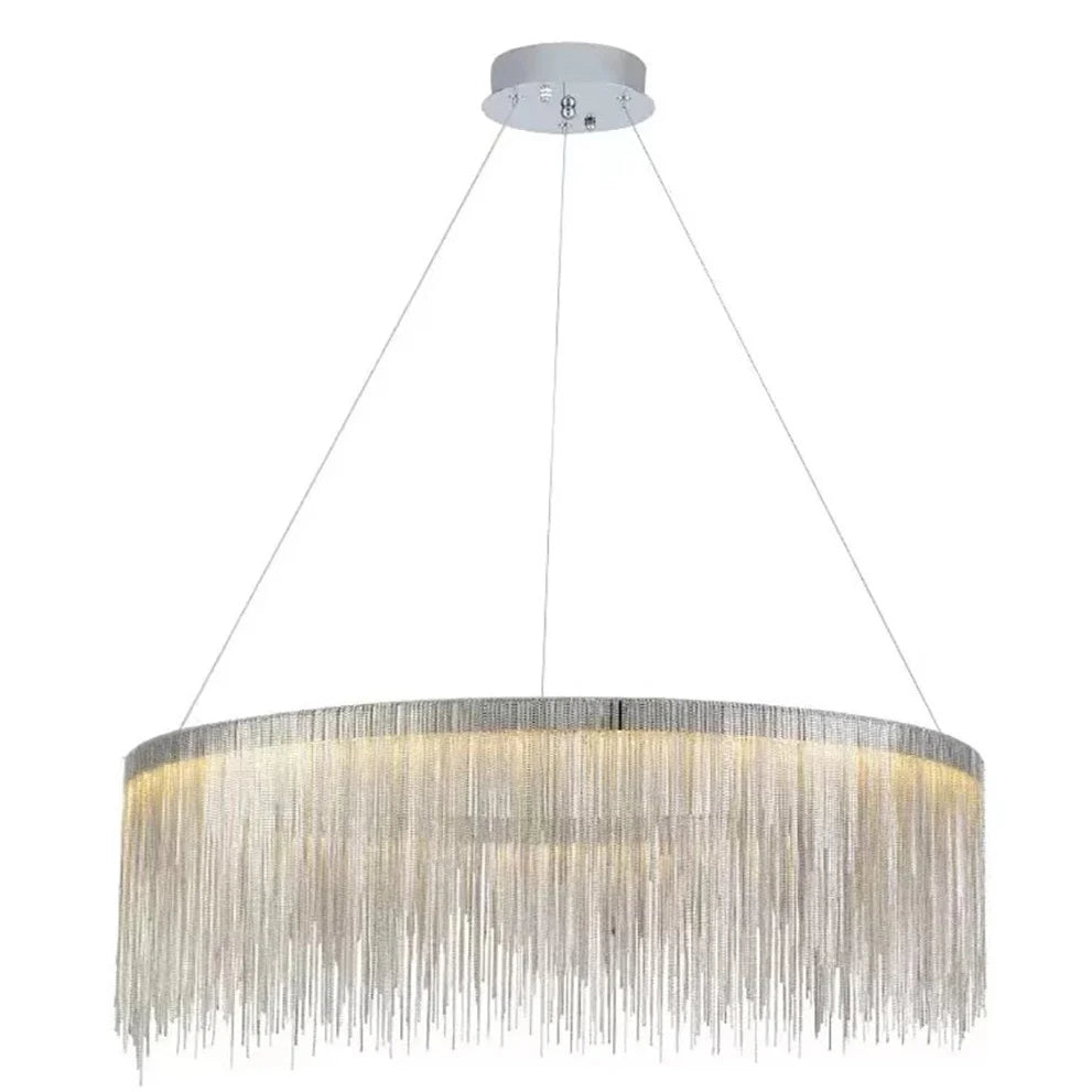 LED Modern Luxe Artistic Fringe Metal Chandelier Light