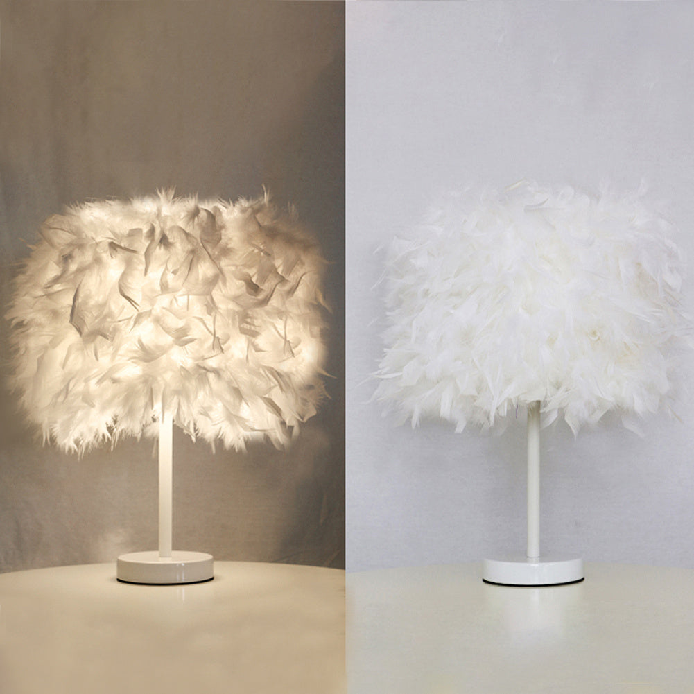 Modern Feather Bedside Table Lamp