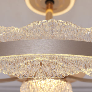 Close-up detail of Acrylic Adjustable Colour Temperature Fan Light with Remote & Timer