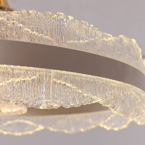 Close-up detail of Acrylic Adjustable Colour Temperature Fan Light with Remote & Timer