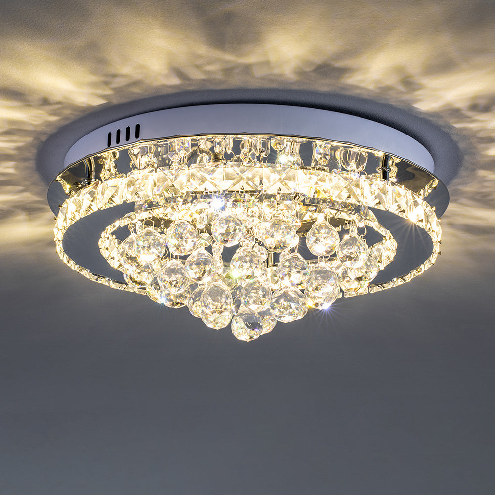 Crystal Raindrop Semi-Flush Mount LED Ceiling Light