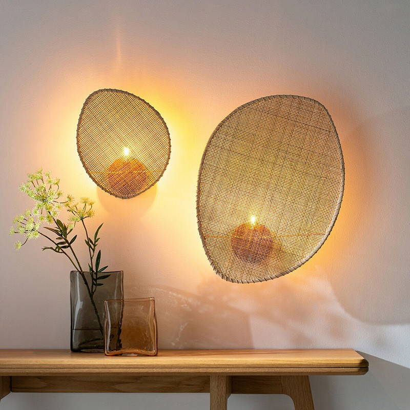 Elegant Creative Rattan Wall Lamp for Living Room Décor