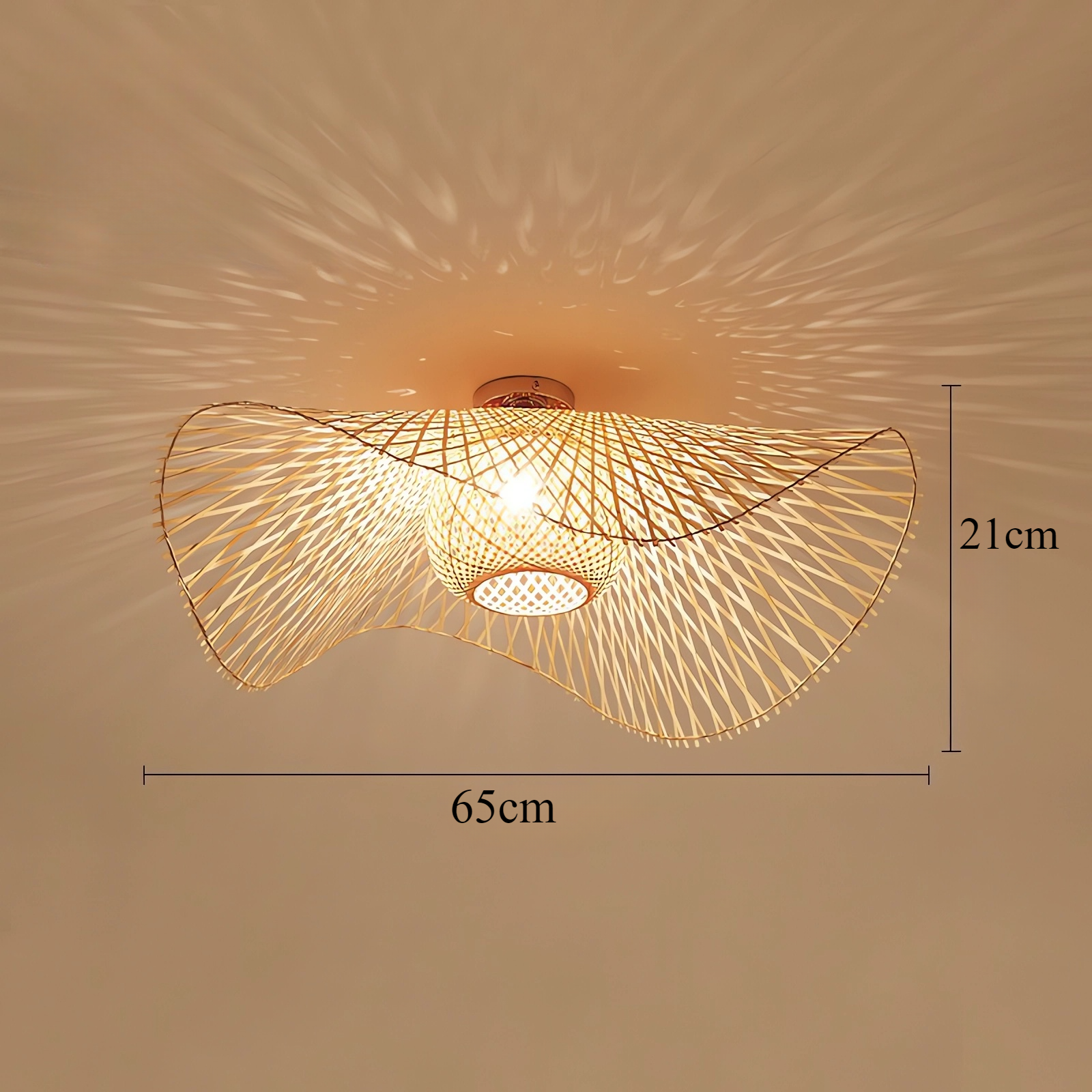 Bamboo Wave Art LED Ceiling Light