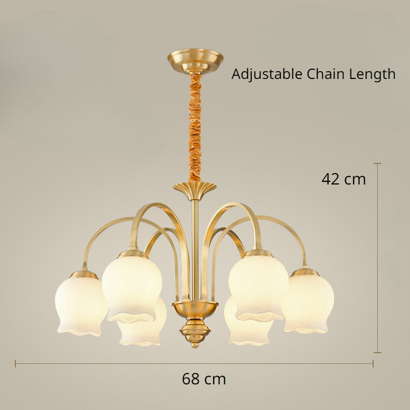 European Luxury Vintage Floral Glass Chandelier