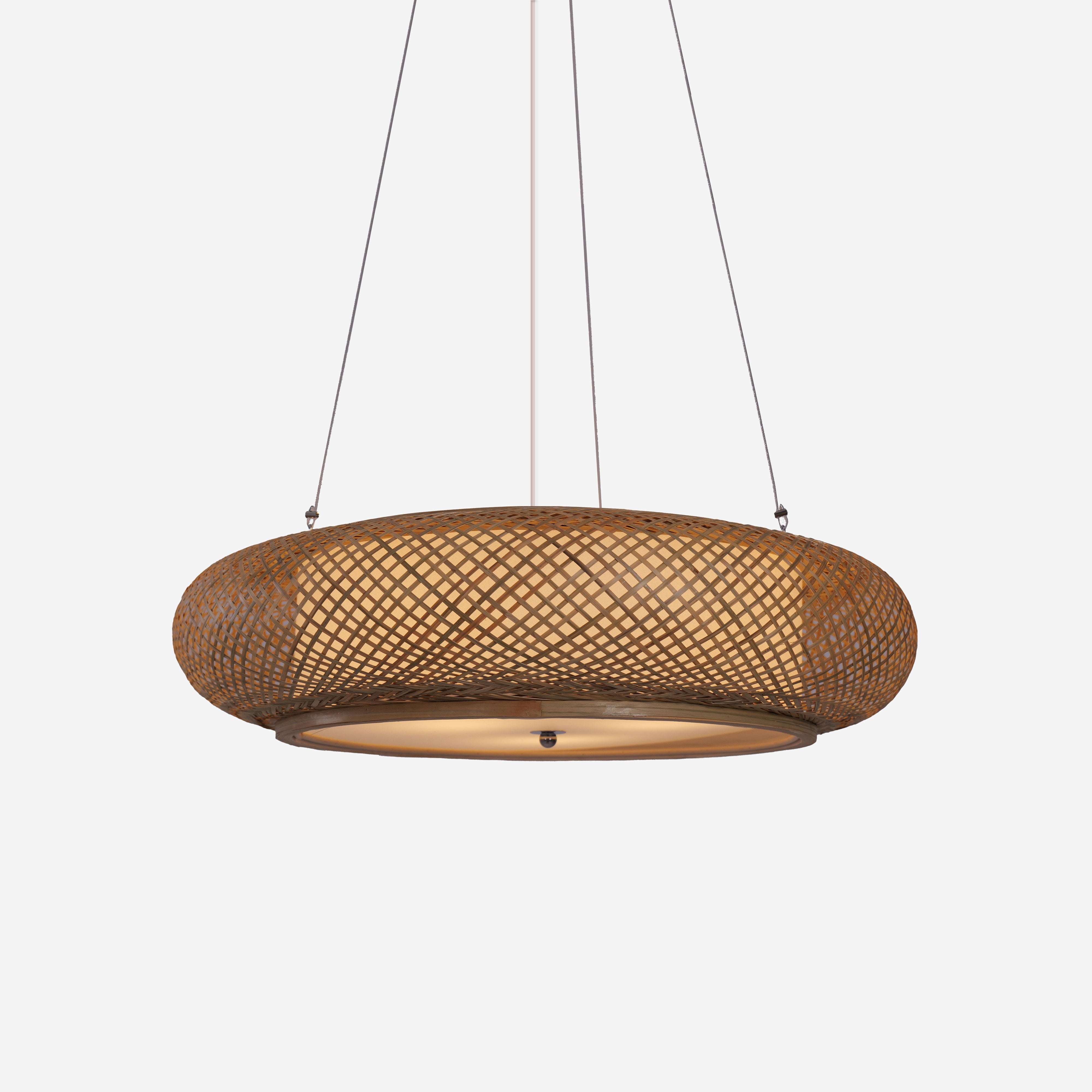 Handwoven Rattan Pendant Light for Kitchen Island or Living Room