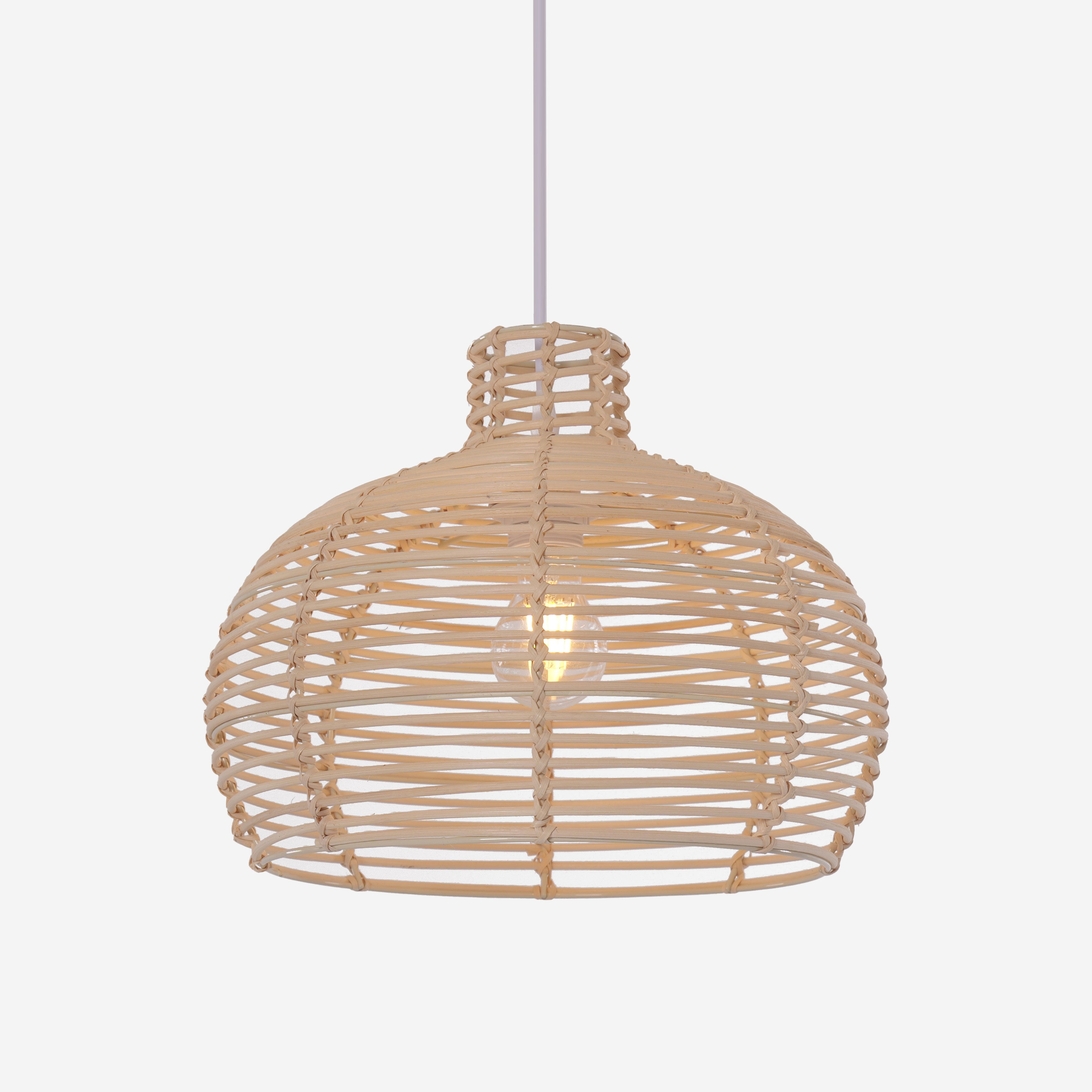 Lightweight Open Weave Rattan Ceiling Light