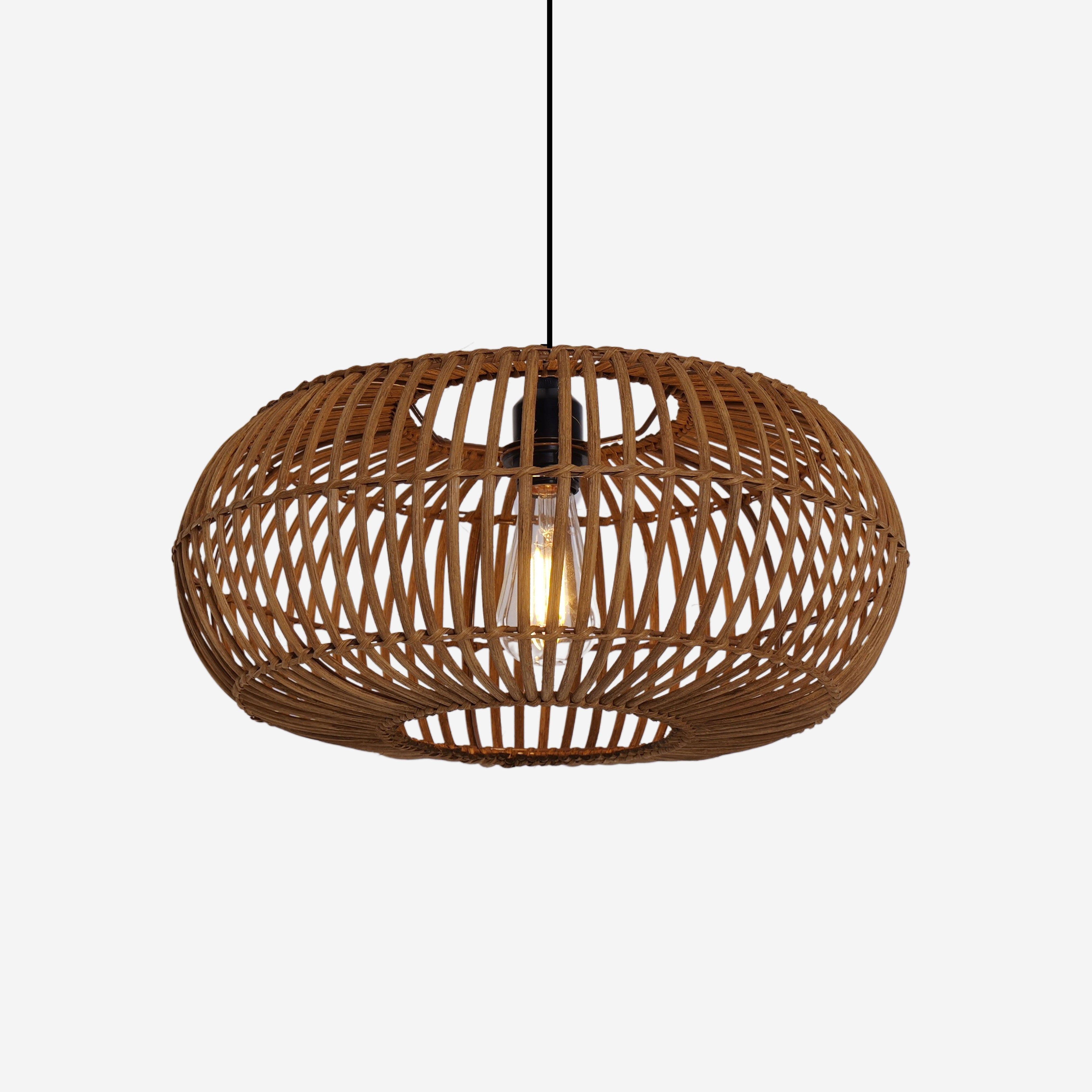 Natural Bamboo Woven Round Pendant for Warm Kitchen Pendant Lighting