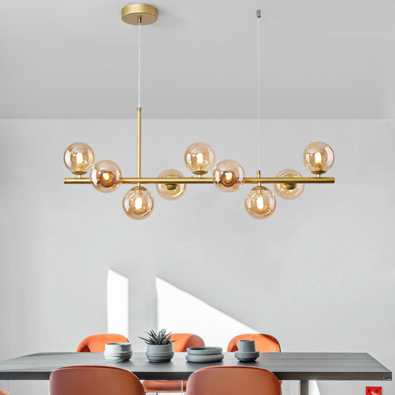 Modern Creative Multi-Bulb Horizontal Pendant Popular Island Light Fixture