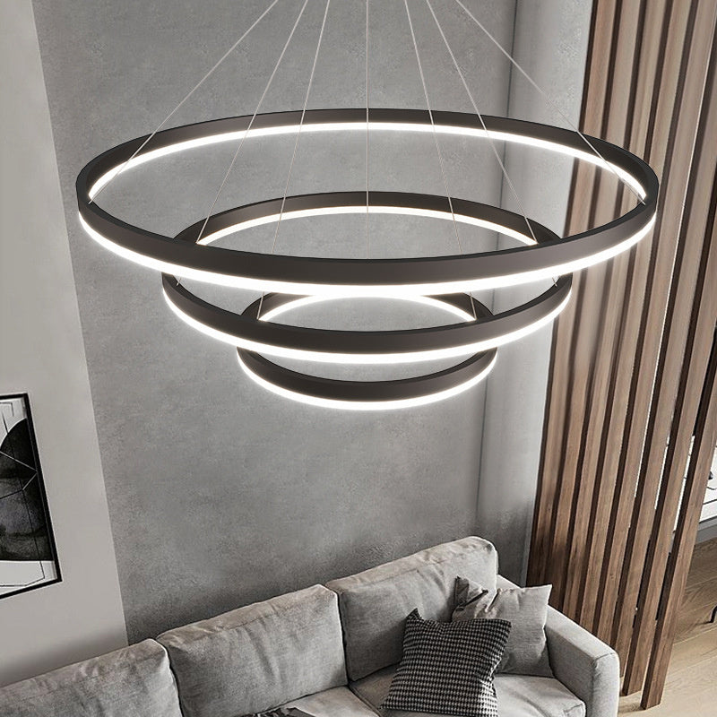 Modern 3 Acrylic Ring Led Pendant