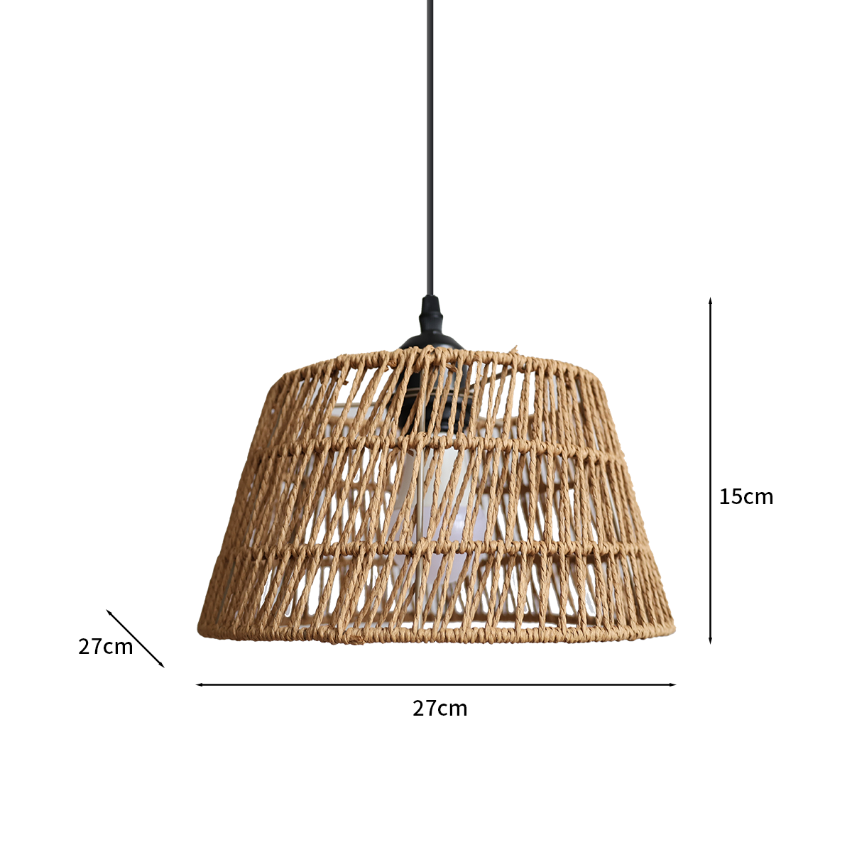 Handcrafted Warm Rustic Paper Rope Pendant Light