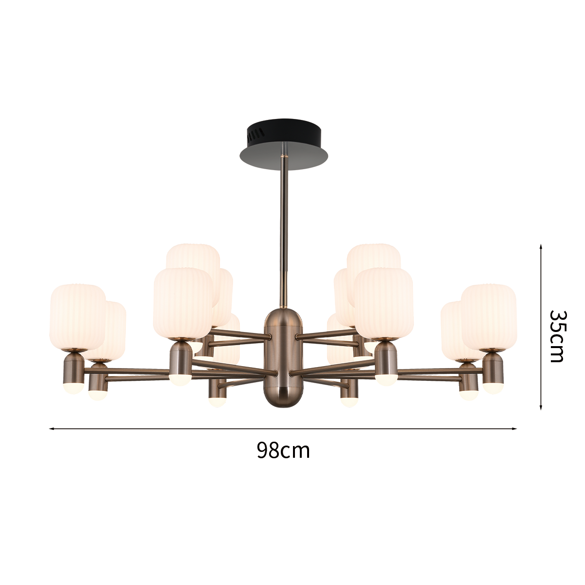 Modern Minimalist Luxury Bronze Chandelier with Acrylic Shades