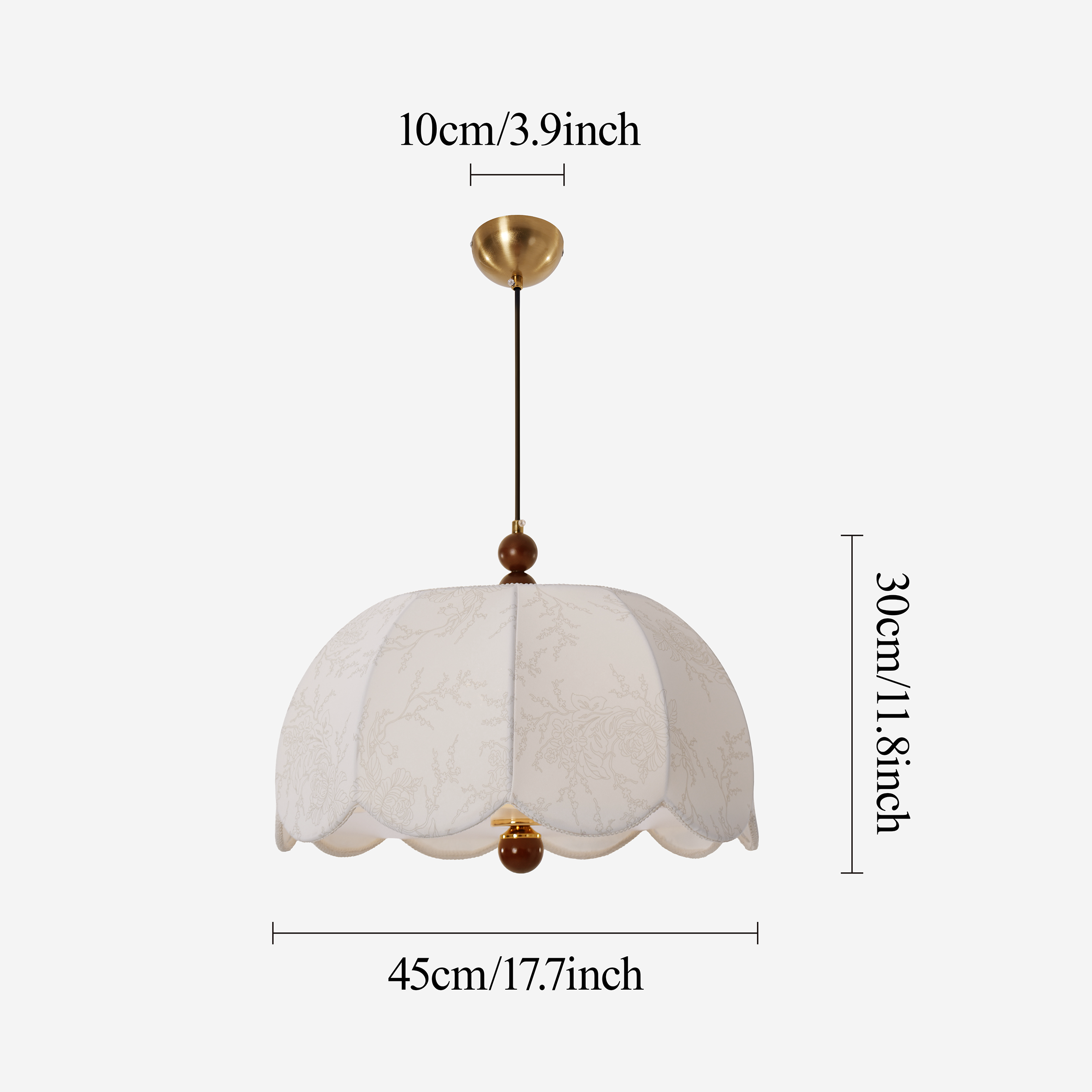 yellow fabric pendant light shown as a clean product view