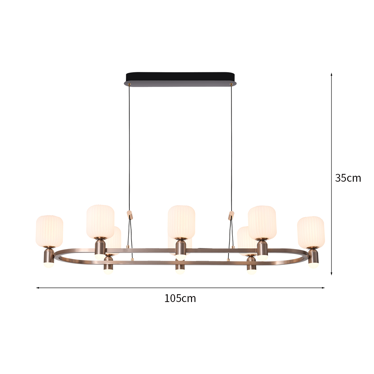 Modern Minimalist Luxury Bronze Chandelier with Acrylic Shades