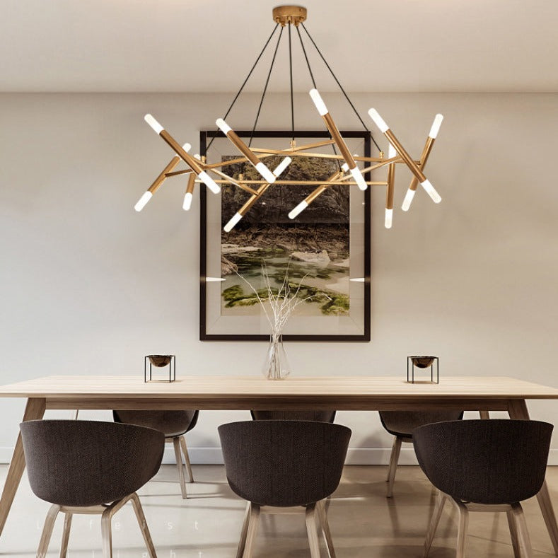 LED Modern Geometric Chandelier Creative Illumination for Contemporary Spaces