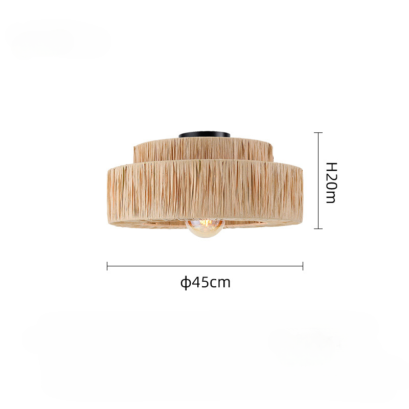 Handcrafted Layered Raffia Grass Ceiling Light