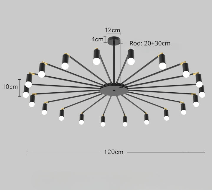 Modern Simple Chandelier Unique Ceiling Light for Living Room in Black/Gold