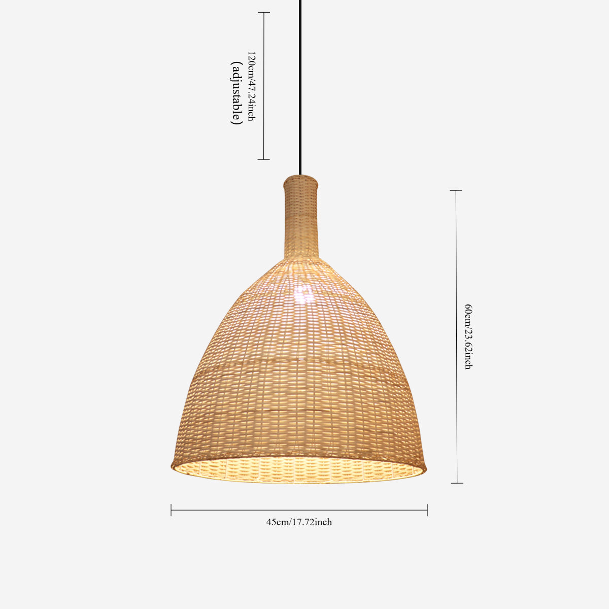 Natural Woven Grass Dome Pendant Light for Cozy Interiors