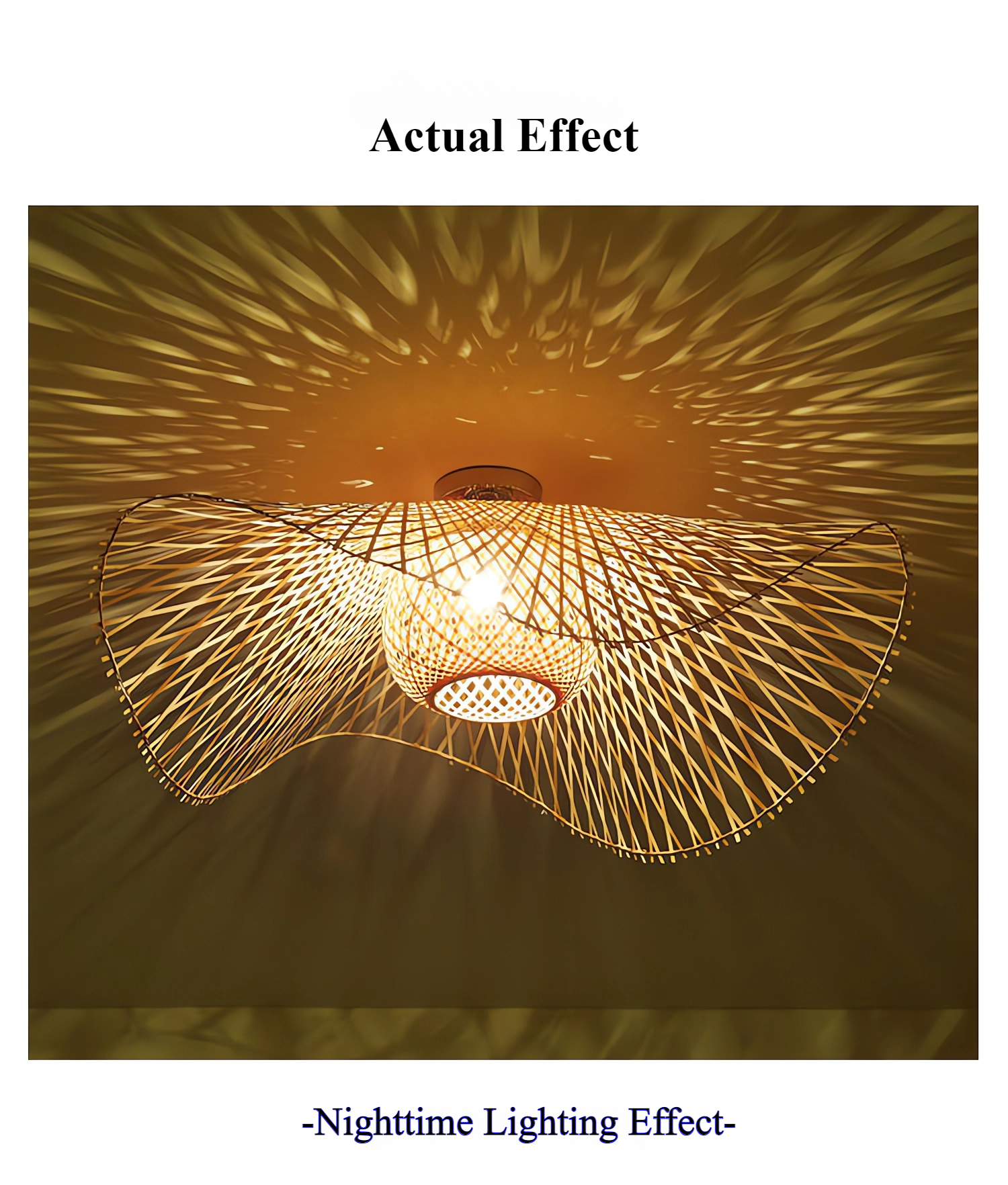 Bamboo Wave Art LED Ceiling Light