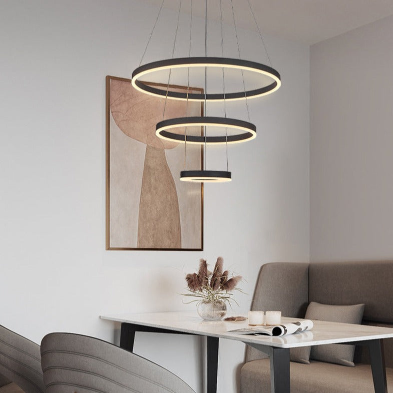 Modern 3 Acrylic Ring Led Pendant