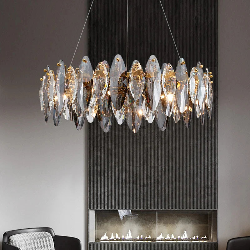 Scandinavian Luxe Crystal Pendant Light Modern LED Light Fixture