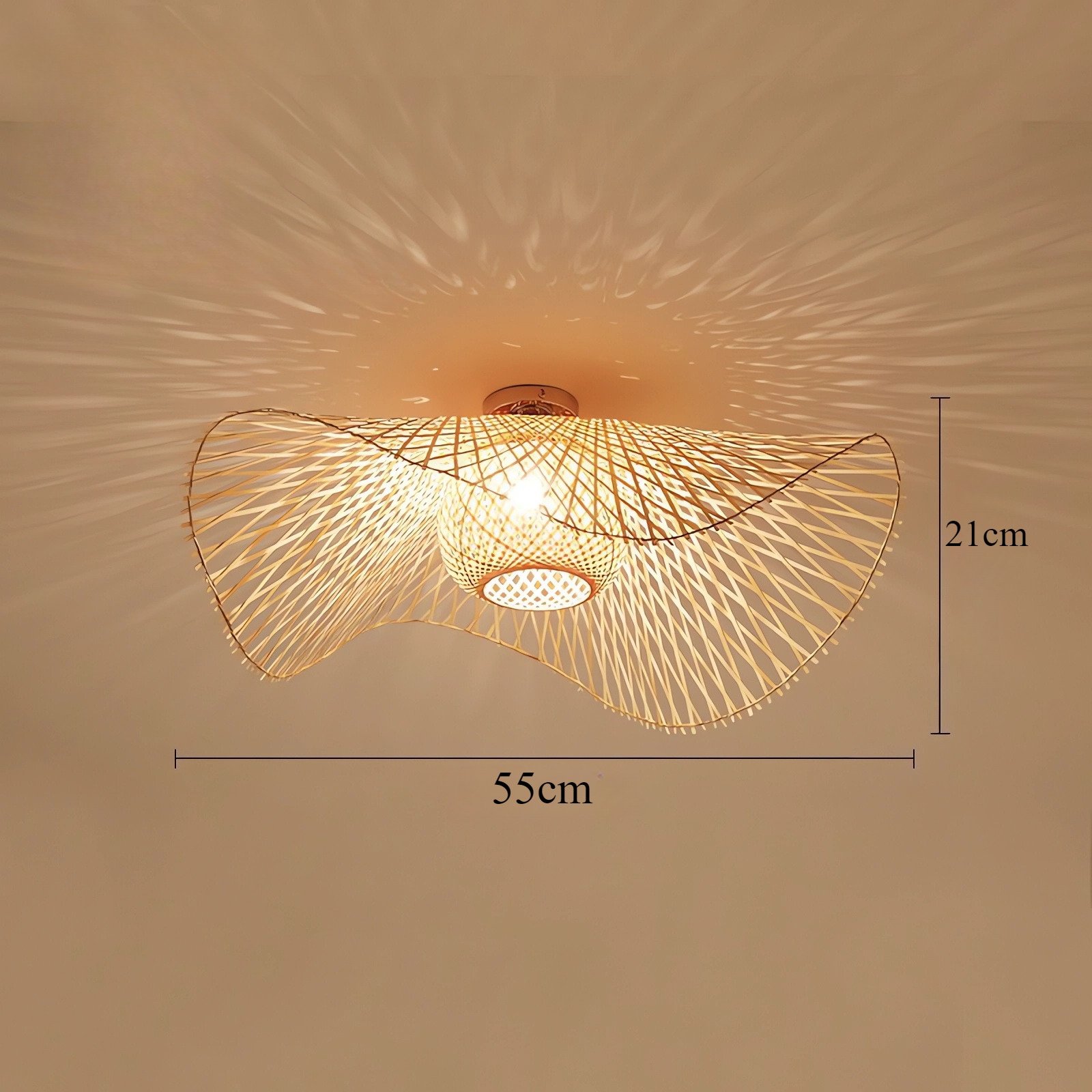 Bamboo Wave Art LED Ceiling Light