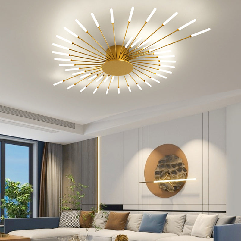 Modern Creativity LED Semi Flush Mount Metal Ceiling Light