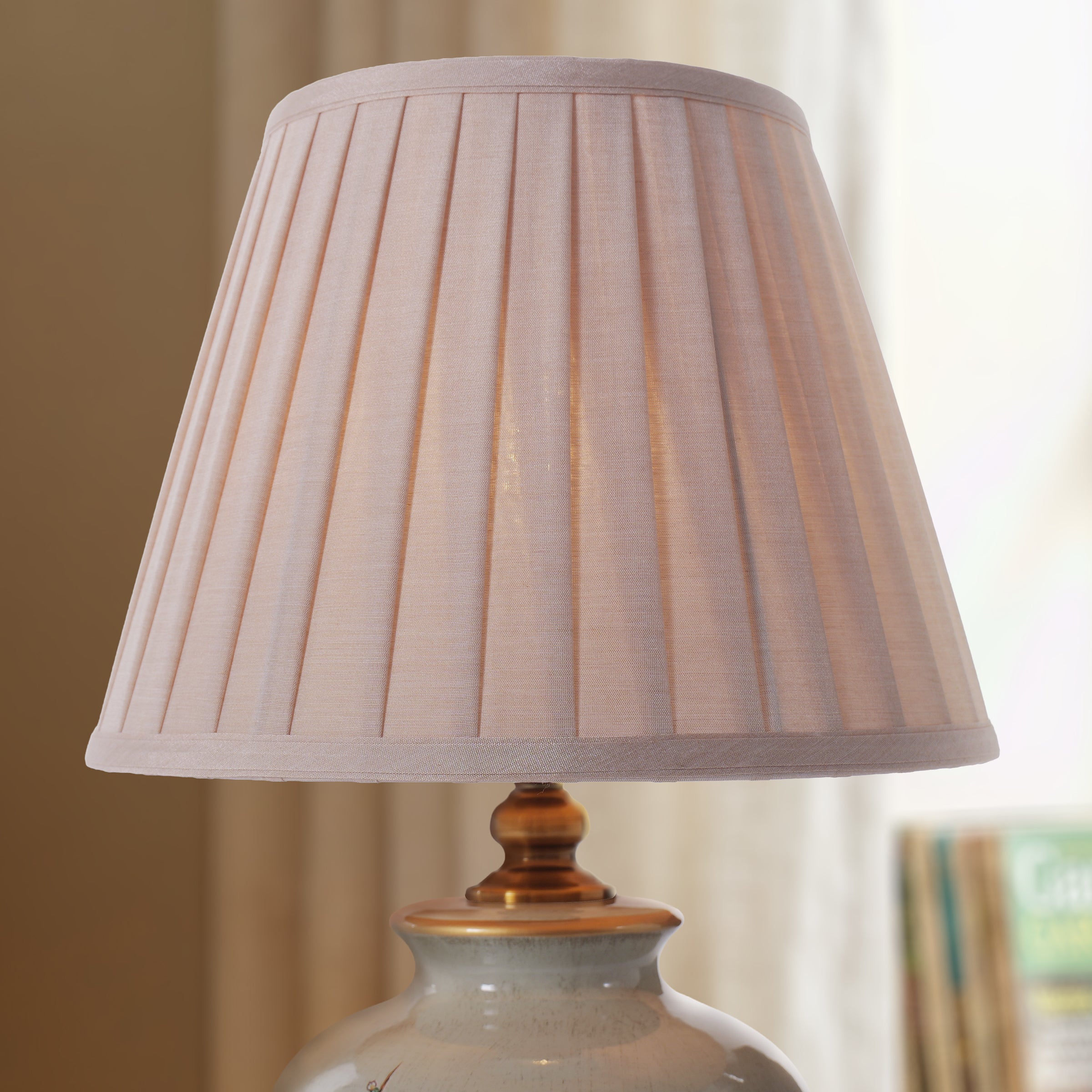 Close-up detail of Grey Chinoiserie Hand-Painted Ceramic Table Lamp table