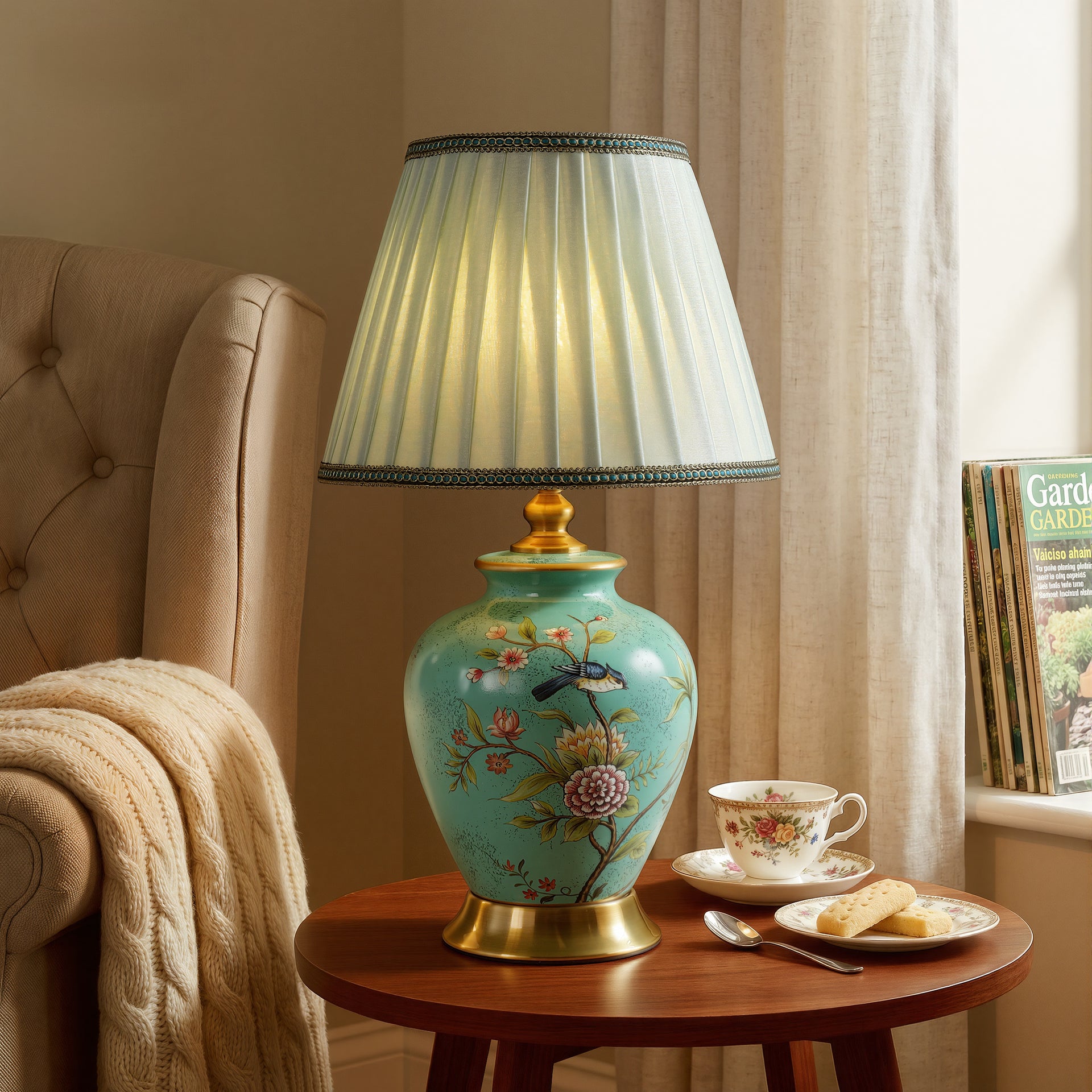 Chinoiserie Hand Painted Ceramic Table Lamp Collection