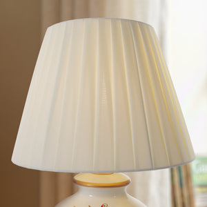 Close-up detail of White Chinoiserie Hand-Painted Ceramic Table Lamp table