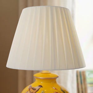 Close-up detail of Yellow-Double Bird Chinoiserie Hand-Painted Ceramic Table Lamp table