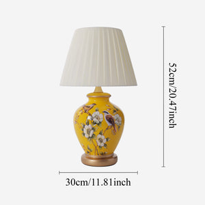 Size chart for Yellow-Double Bird Chinoiserie Hand-Painted Ceramic Table Lamp table