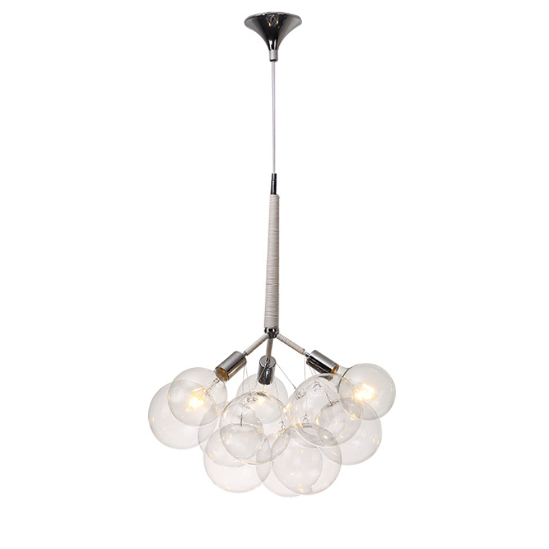 Modern Bubble Clear Glass Globe Chandelier Light Fixture