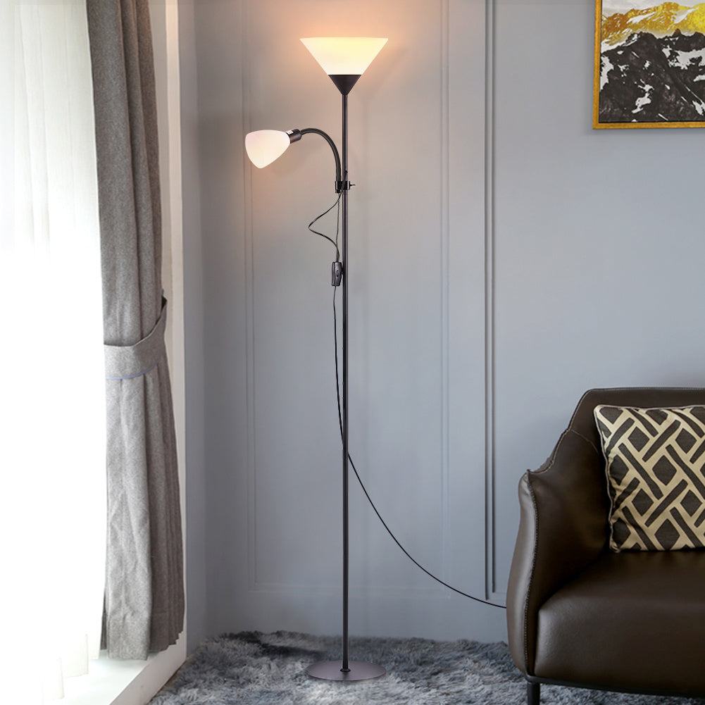 Modern 2-Light Metal Floor Lamp for Living Room