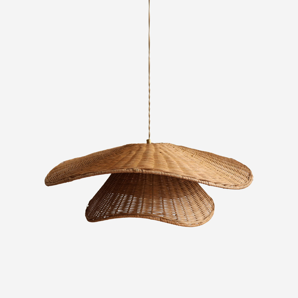 Organic Woven Rattan and Iron Pendant Light for Cozy Spaces