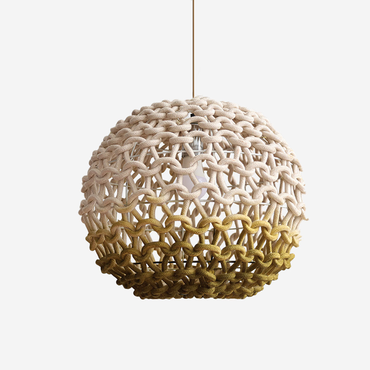 Artisanal Globe-Shaped Cotton Rope Pendant Light for Natural Elegance