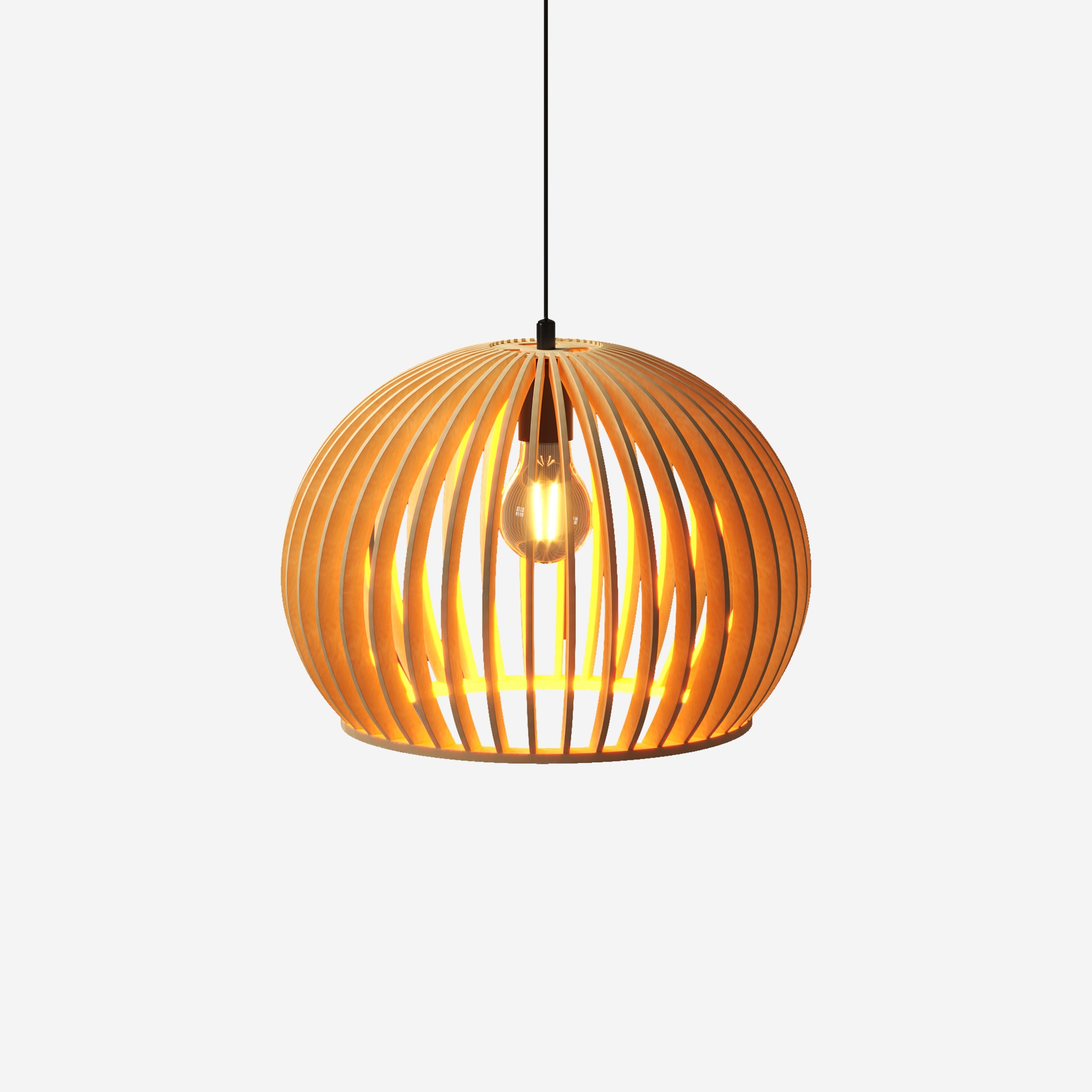 Shadome-Wooden Pendant Light Modern Rustic Hanging Lamp for Living Room Kitchen