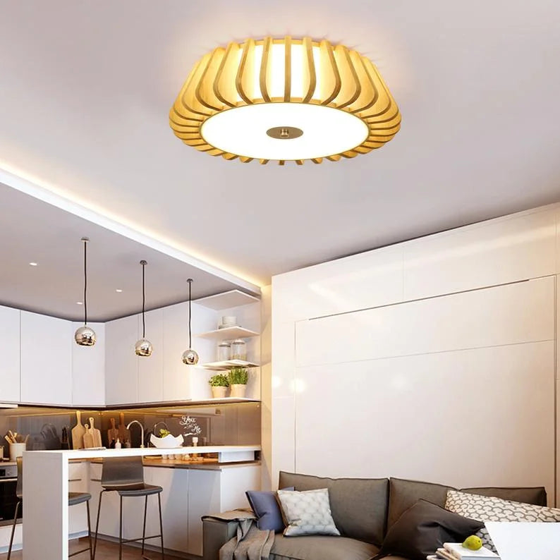 Modern Minimalist Wooden Art Ceiling Light