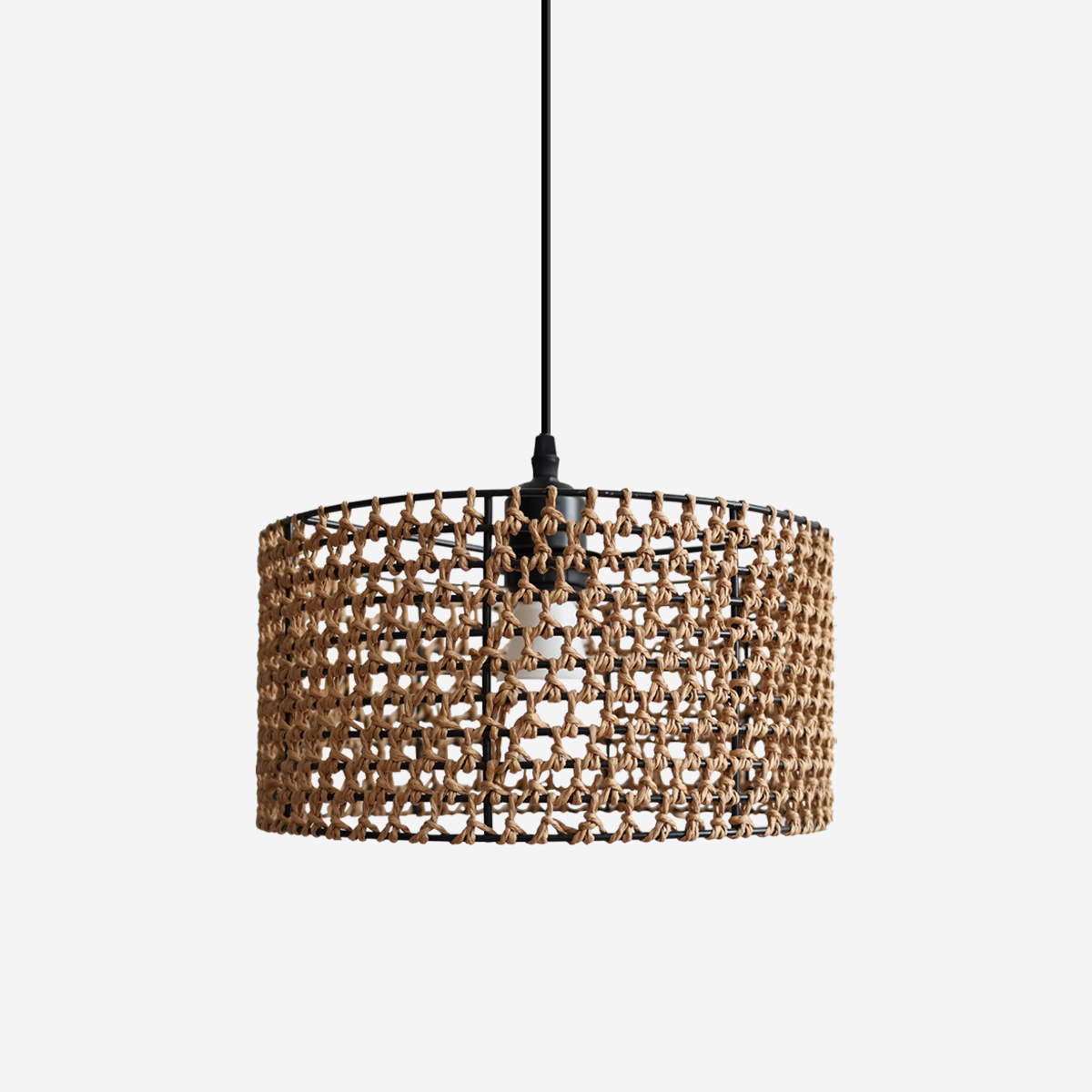 Boho Paper Rope Iron Pendant Light  for Cozy Interiors