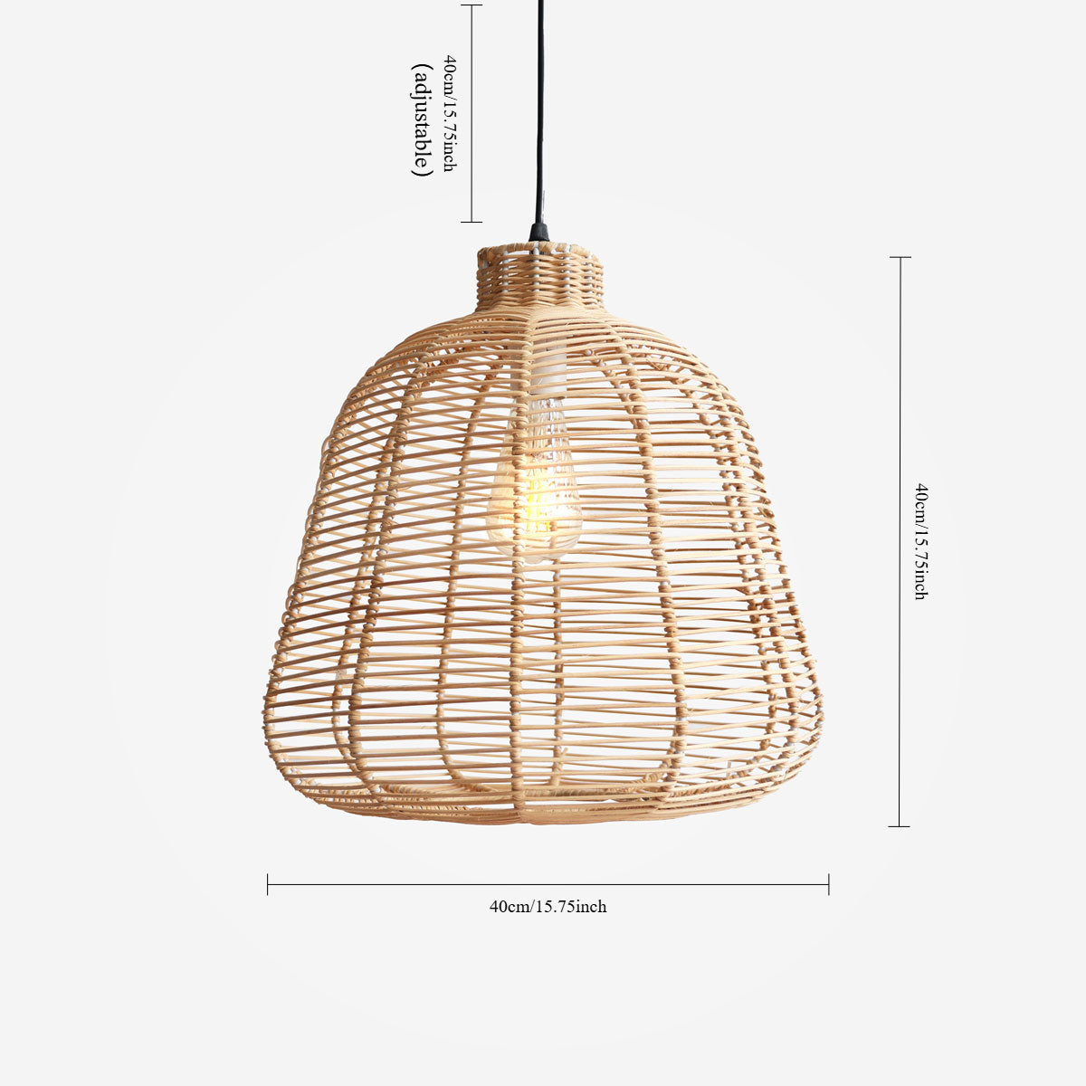 Natural Rattan Woven Pendant Light for Warm Ambient Lighting