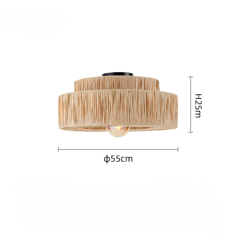 Handcrafted Layered Raffia Grass Ceiling Light