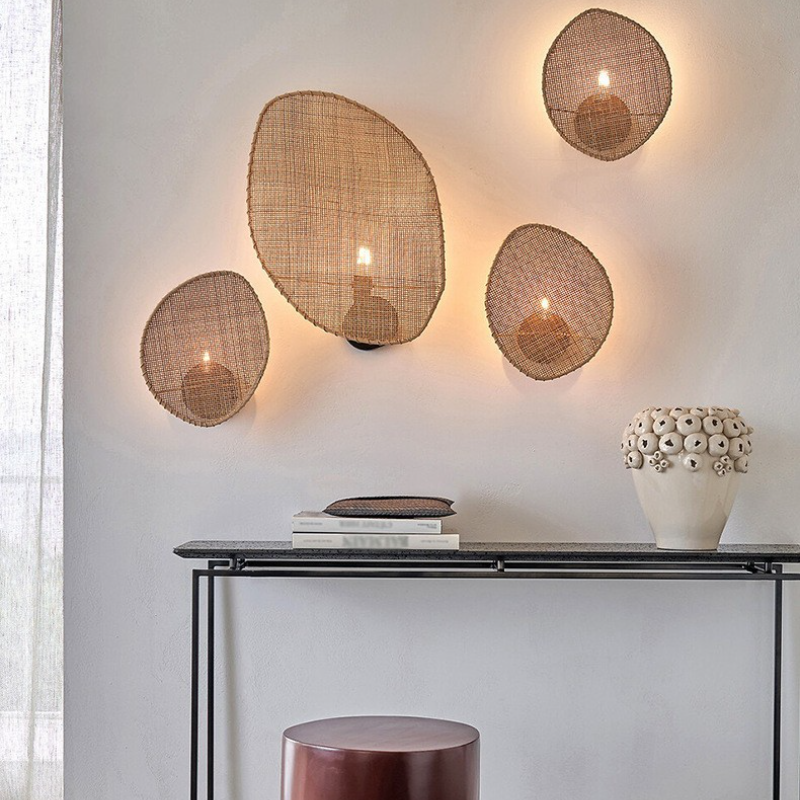 Elegant Creative Rattan Wall Lamp for Living Room Décor