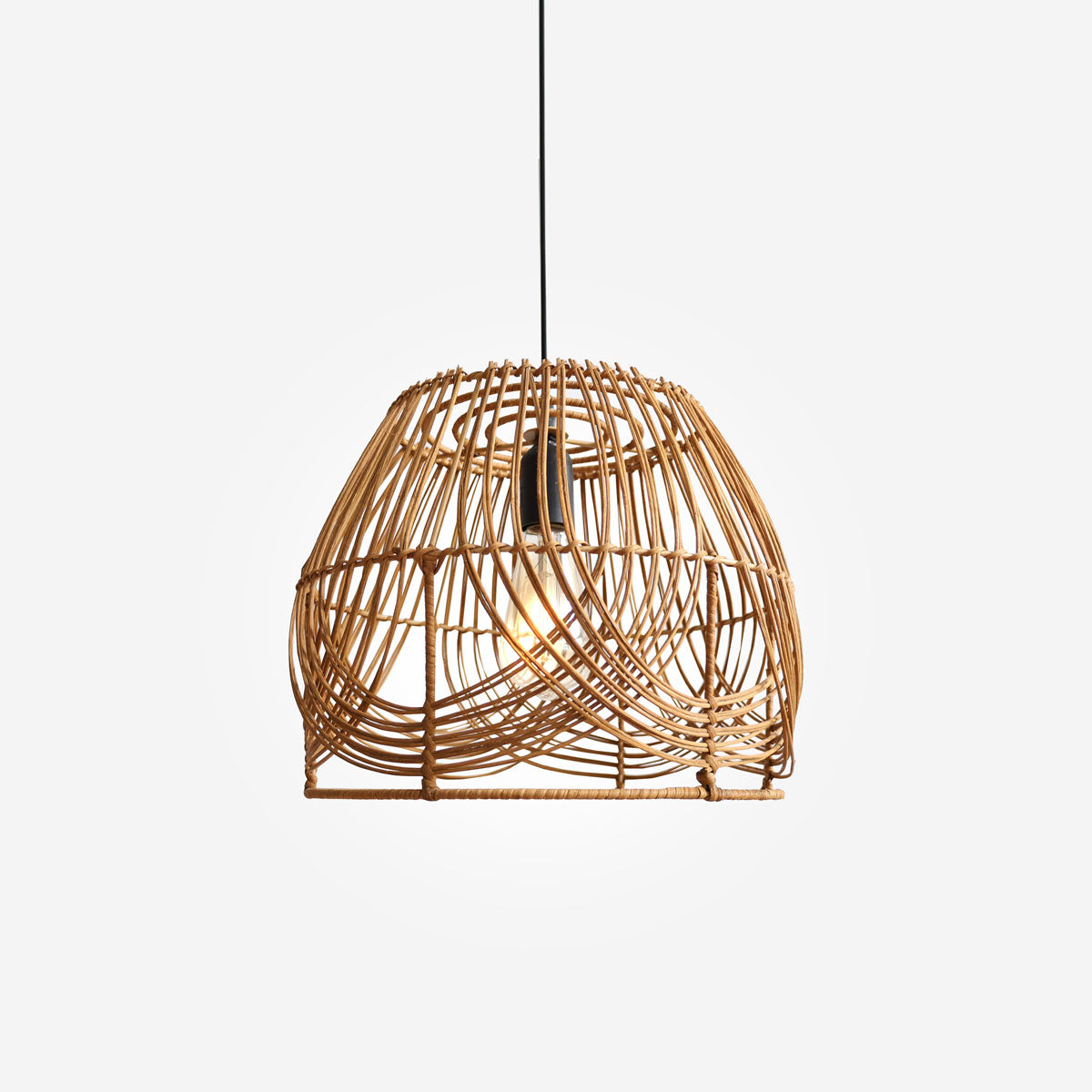 Rustic Woven Rattan Pendant Light for Living Spaces