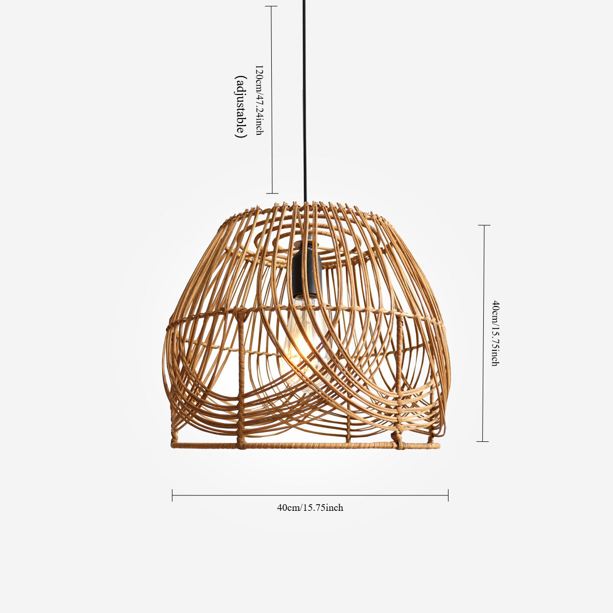 Rustic Woven Rattan Pendant Light for Living Spaces