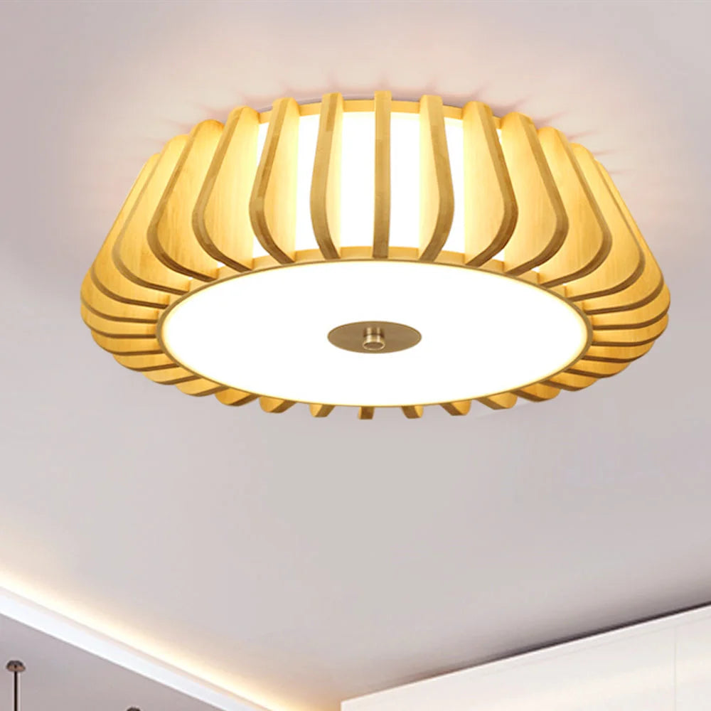 Modern Minimalist Wooden Art Ceiling Light