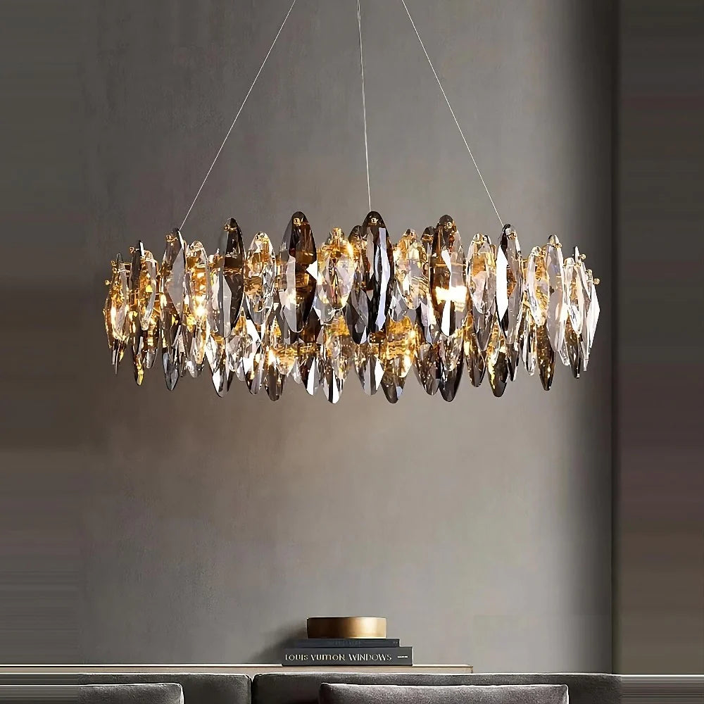 Scandinavian Luxe Crystal Pendant Light Modern LED Light Fixture