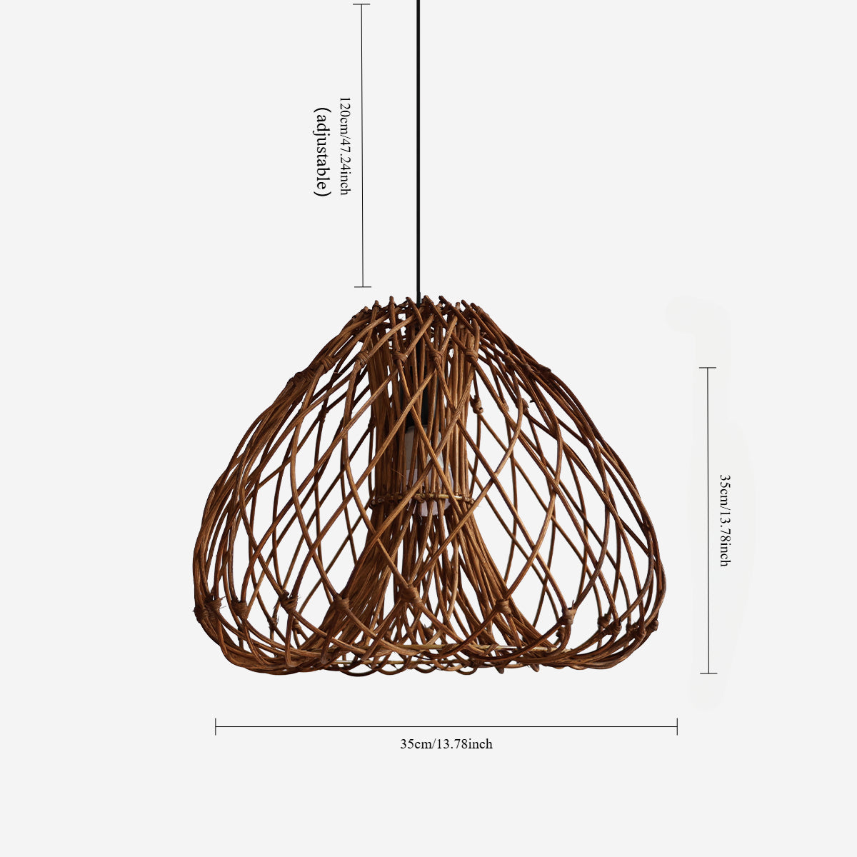 Natural Woven Rattan Pendant Light for Rustic Interiors